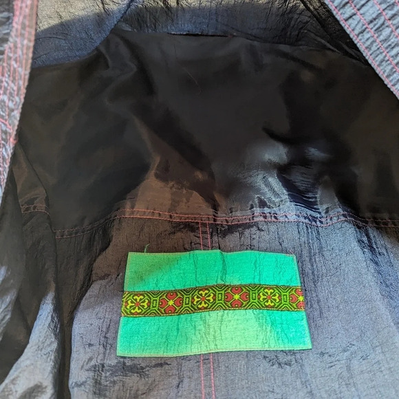 Vintage 80s Nuage Multicolour Navy Yellow Pink Wind Breaker Jacket Size 44 3XL - Picture 11 of 16